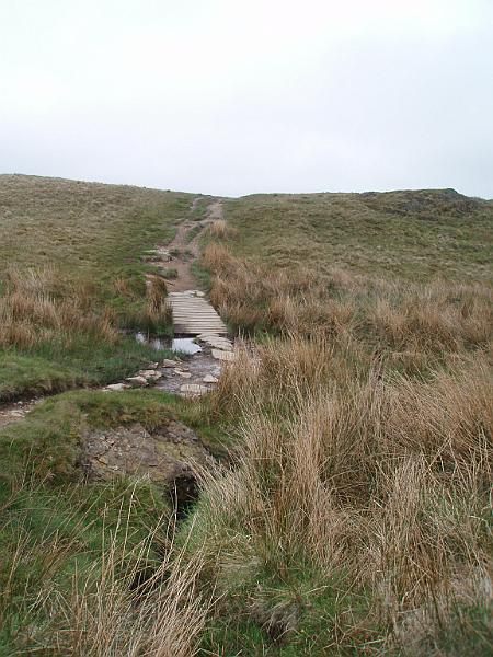 22-Moorland.jpg - A boggy spot - crossed by paved paths and a wooden bridge