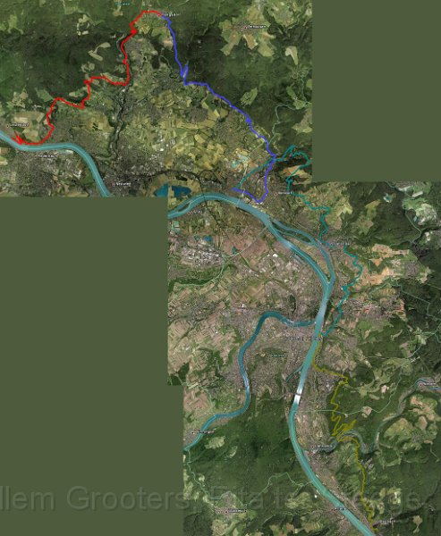 GoogleAll.jpg - The whole route projected on GoogleEarth. Details will be shown on the projection for each of the trajectories